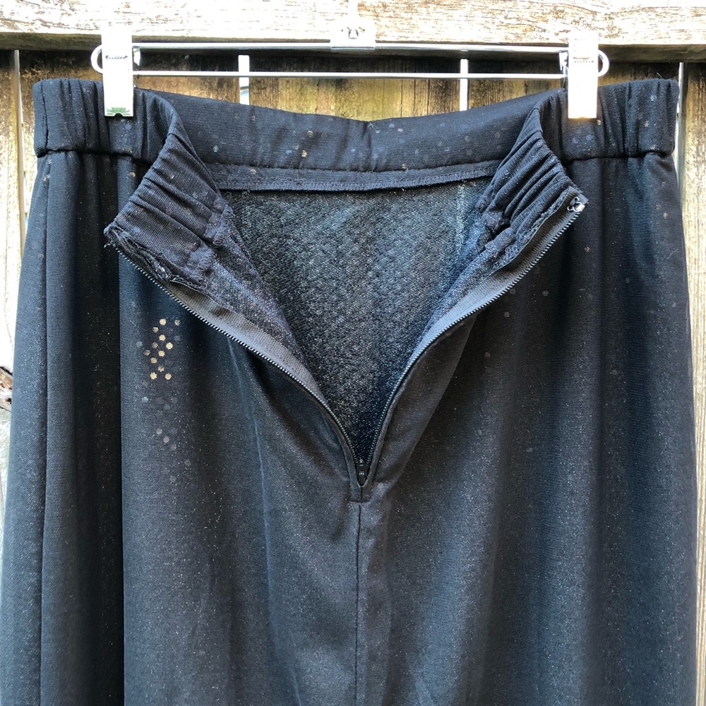 Vintage Onyx Nite by Wendye Chaitin Sparkle Maxi Skirt Size 10 Back Slit Formal - Picture 11 of 13